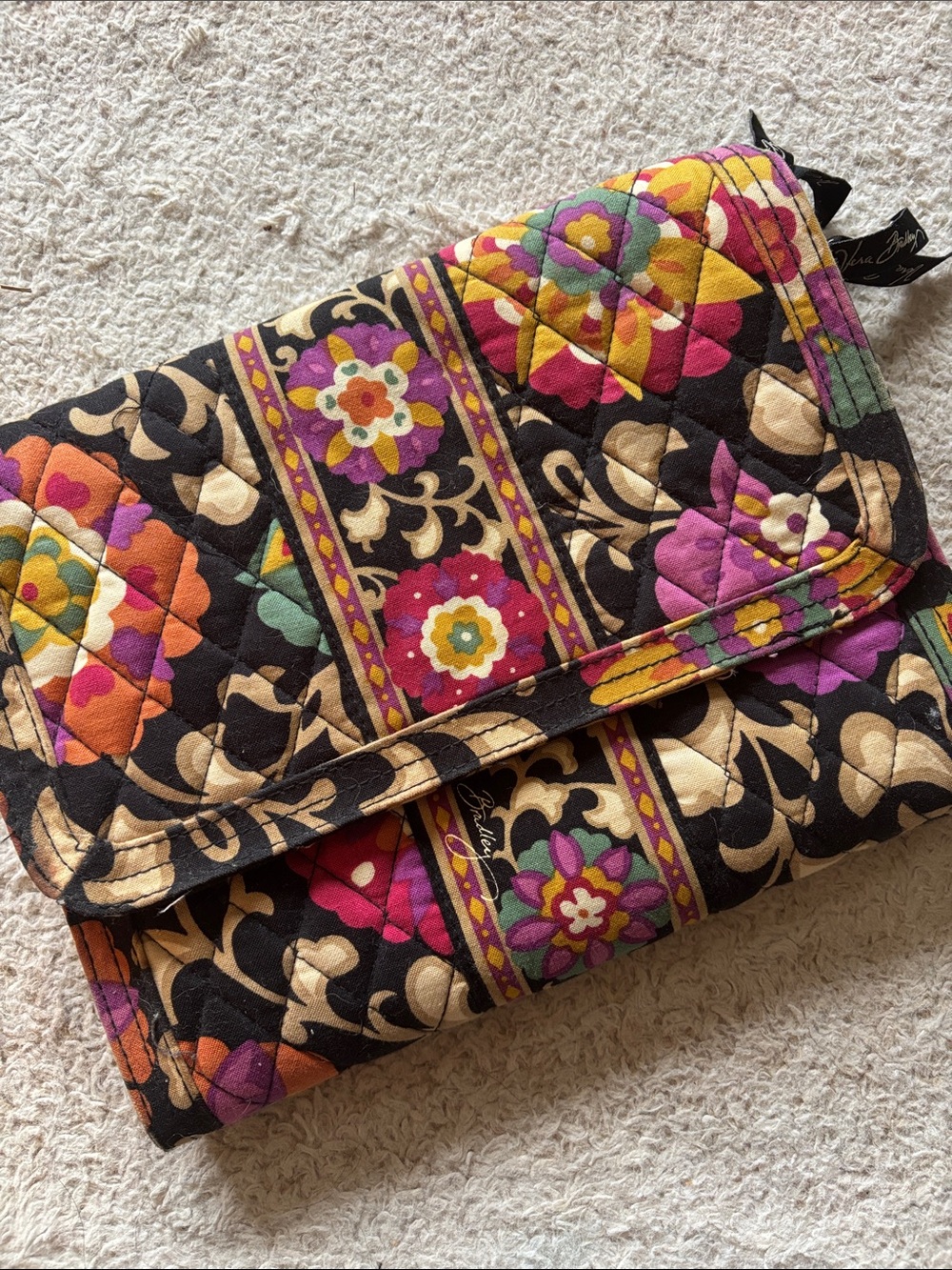 Vera Bradley Quilted Floral Fold-Over Jewelry Bag
